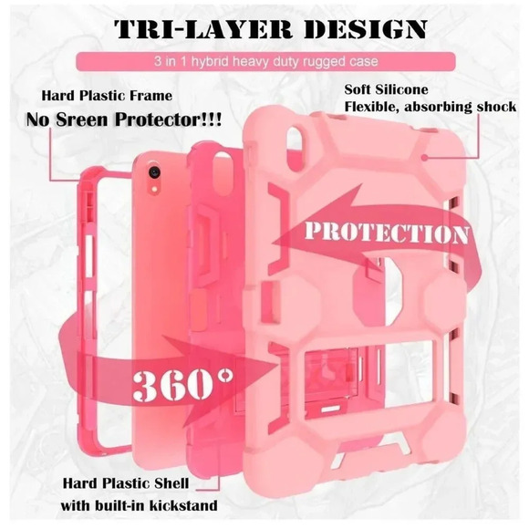 Shockproof Hybrid Case for iPad 10th Gen 10.9” 2022 Kickstand & Pencil Holder - Picture 6 of 9